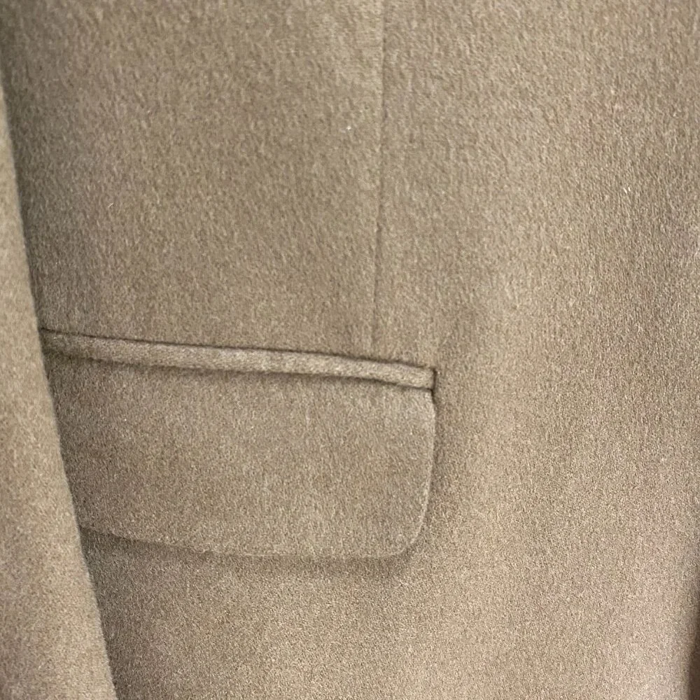 JoS A Bank Wool Cashmere Suit‎ Sport Coat Mens Tan Brown 46R Academia 2 Button